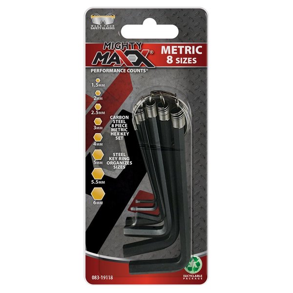 Mighty Maxx Hex Wrench Set 7pc Metric 083-19118